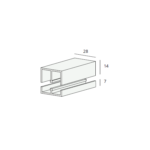 Heering Schuifrailprofiel Onderrail 2x10 mm