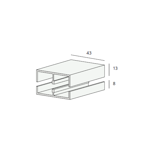 Heering Schuifrailprofielen Bovenrail 2x18 mm
