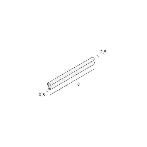 Heering meubelprofiel Posterprofiel 8x2,5 mm