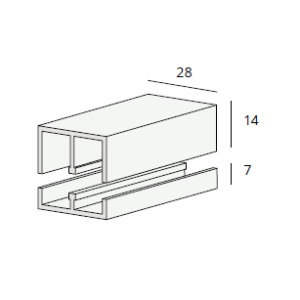 Heering Schuifrailprofiel Onderrail 2x10 mm