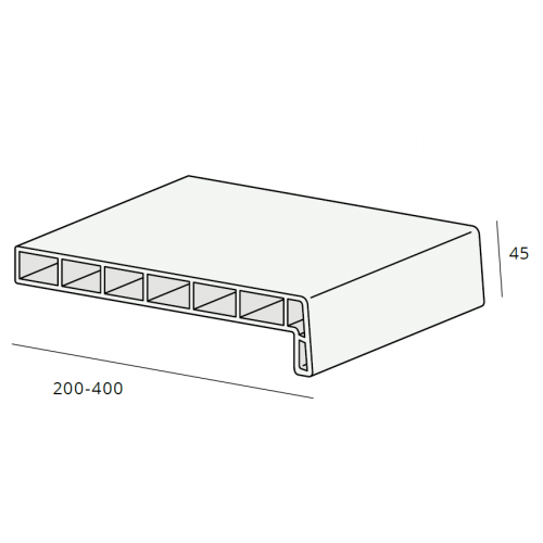 Lignodur kunststof vensterbank brede voorzijde 250 mm (7204)