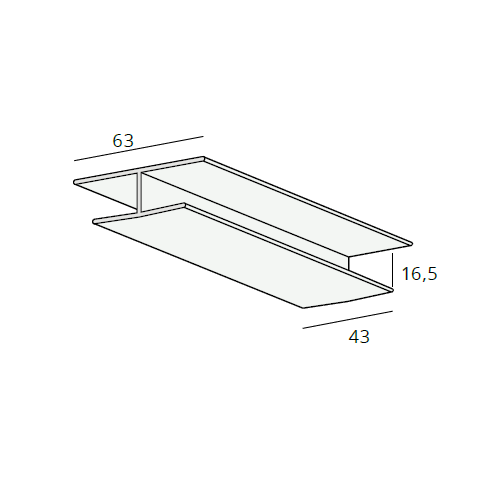 Florence buitenplafond verbindingsprofiel 43mm (0613)