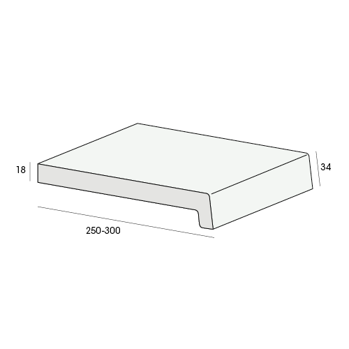 Prodec vensterbank 250mm wit/crème 4880 mm (7351)