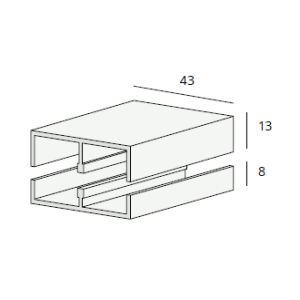 Heering Schuifrailprofielen Bovenrail 2x18 mm