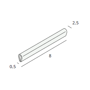 Heering meubelprofiel Posterprofiel 8x2,5 mm