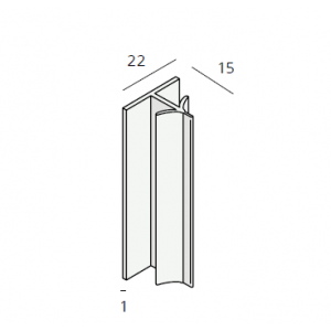 Heering T-profiel ongelijkzijdig 22x15x1 mm (0905)