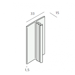 Heering T-profiel ongelijkzijdig 33x15x1,5 mm (0938)