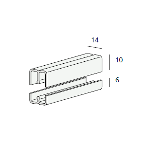 Heering Schuifrailprofiel Bovenrail 2x4 mm