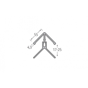 Kerrafront hoekprofiel 2-delig 17 mm inwendig