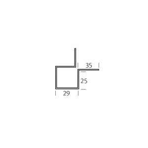 Dutchplank alu buitenhoek 25 x29 mm t.b.v. horizontale montage (8015)