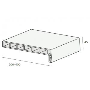 Lignodur kunststof vensterbank brede voorzijde 300 mm (7206)