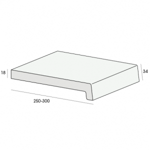 Prodec vensterbank 250mm wit/crème 4880 mm (7351)